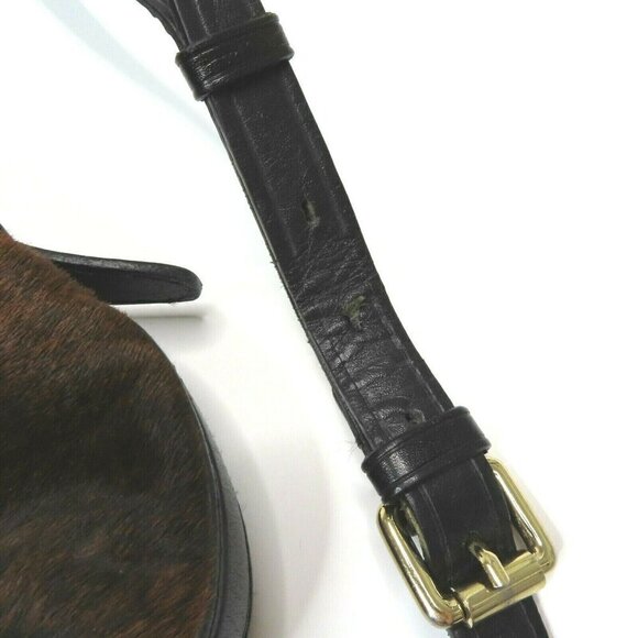 Cole Haan Tantivy Chestnut Brown Haircalf Cowhide Shoulder Bag Purse Handbag - Picture 4 of 9